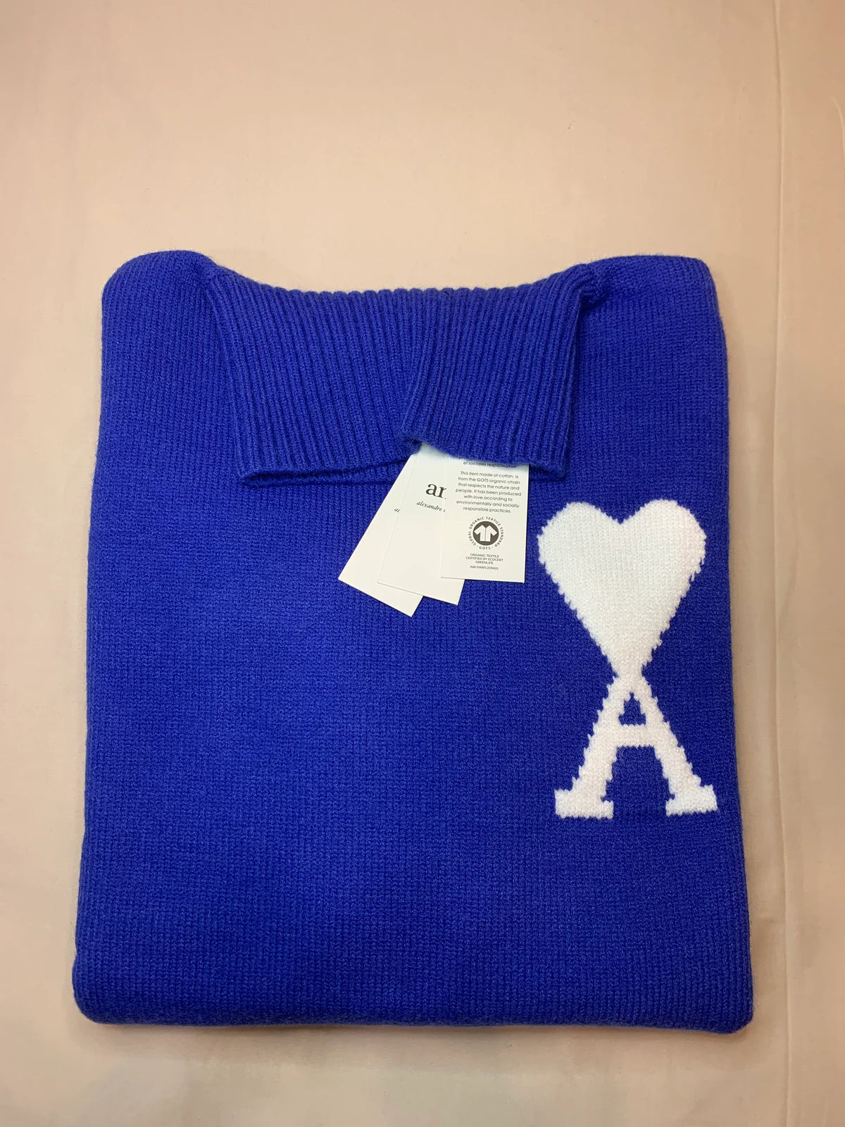 PULL AMI LOGO BLANC
