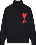 PULL AMI NOIR LOGO ROUGE