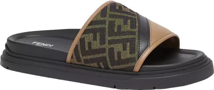 CLAQUETTES FNDY SLIDES BLACK OR BEIGE