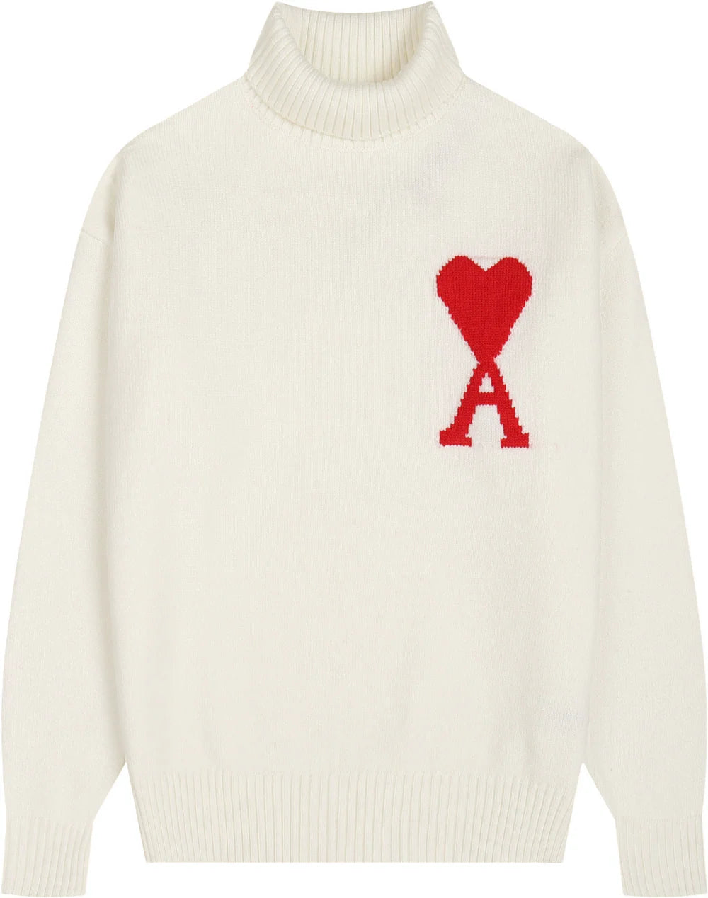 PULL AMI BLANC LOGO ROUGE