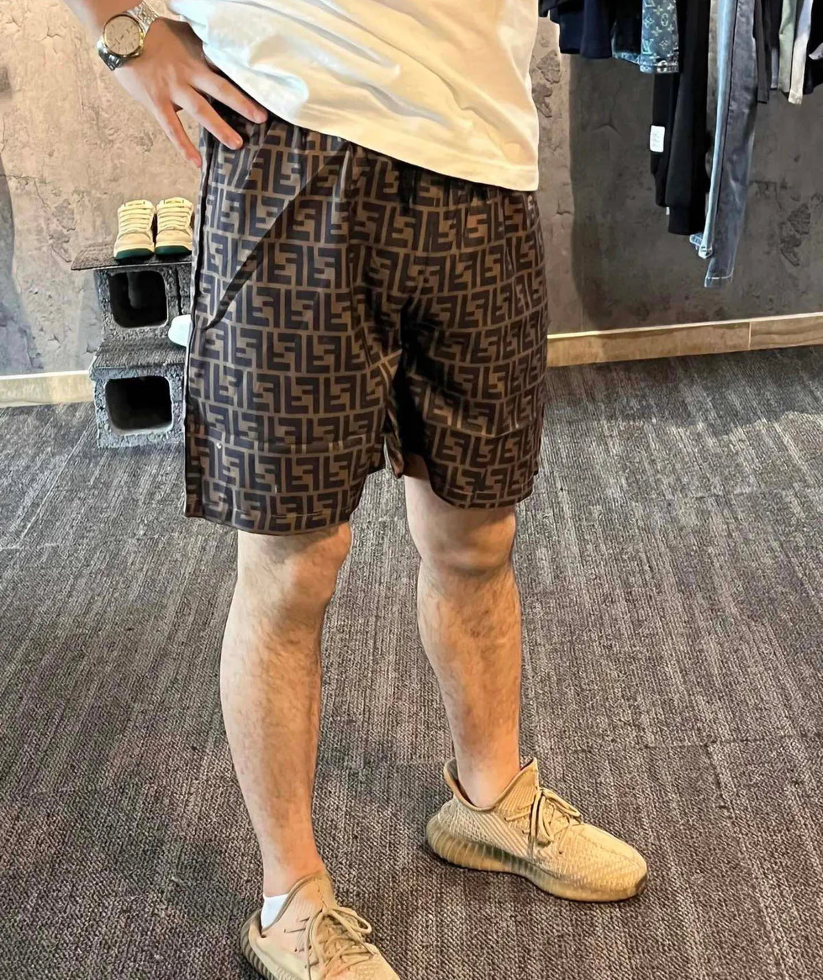 SHORT DE BAIN FNDY BROWN