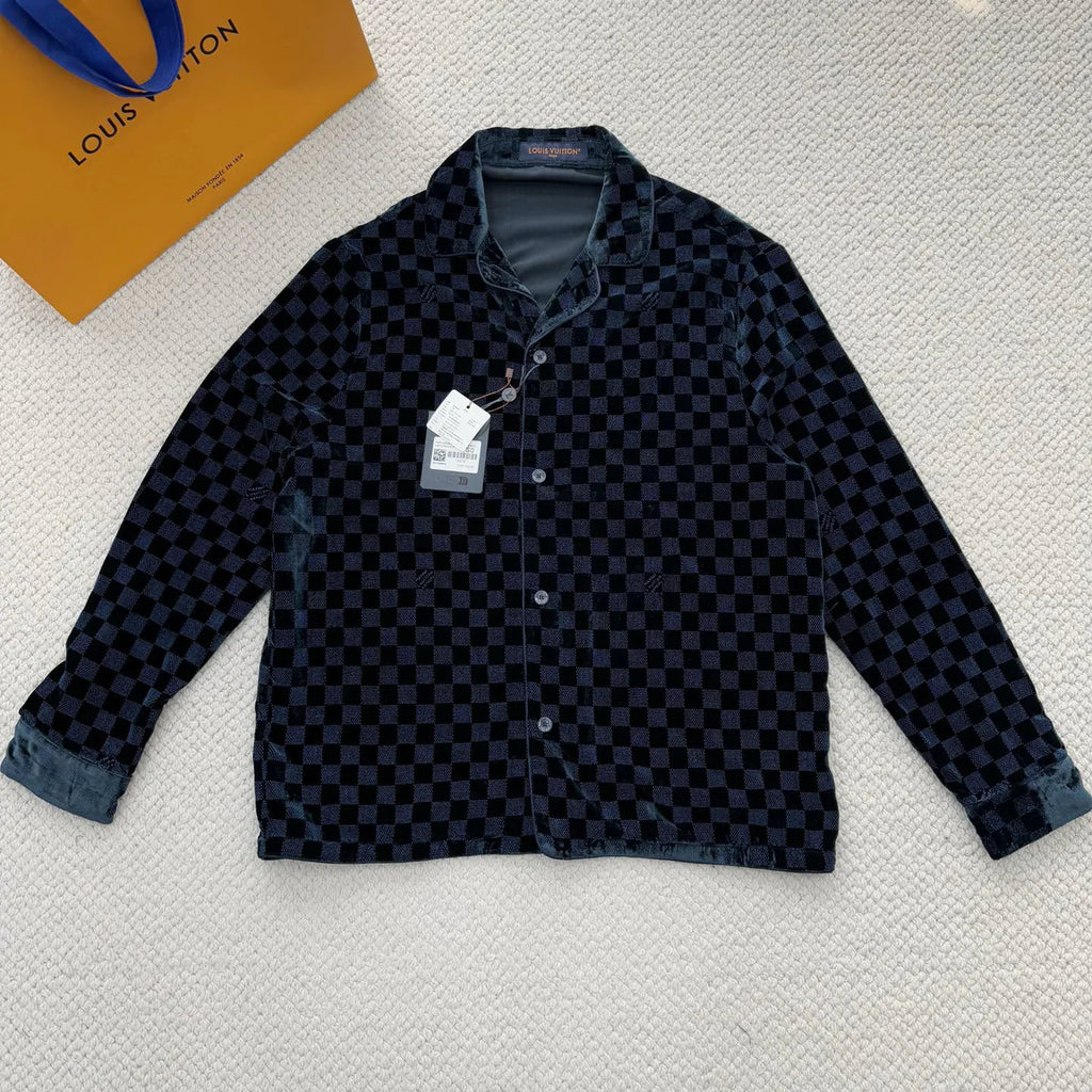 CHEMISE LV VELOURS EN SOIE