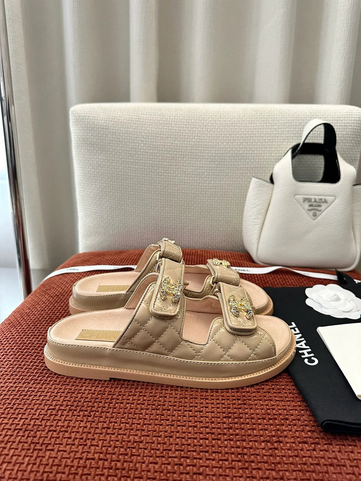 SANDALES CHNL OR ROSE