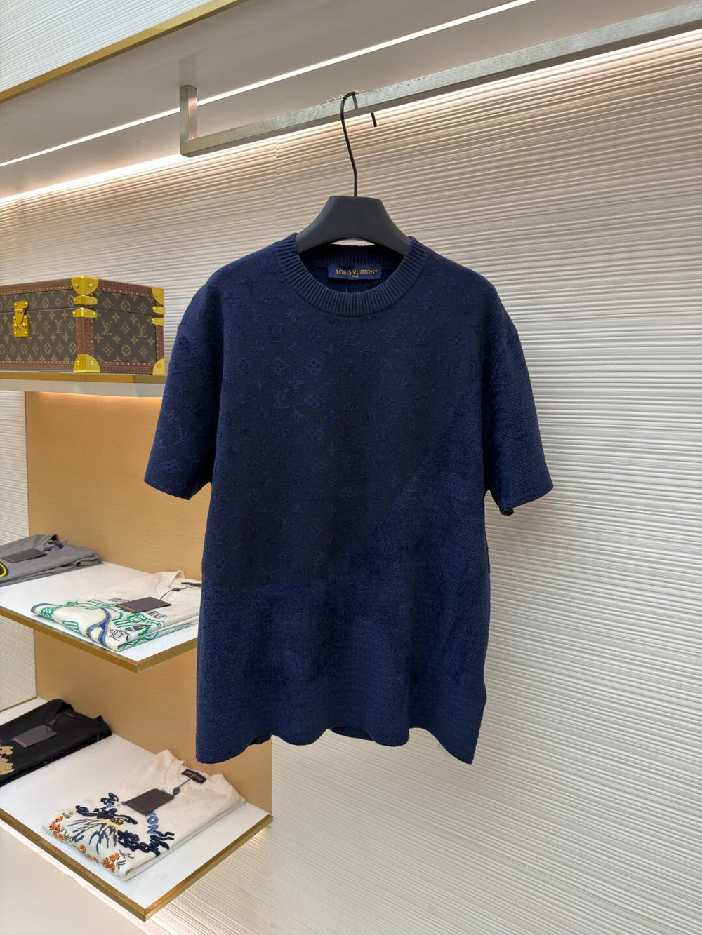 T-SHIRT LV BLEU JACQUARD