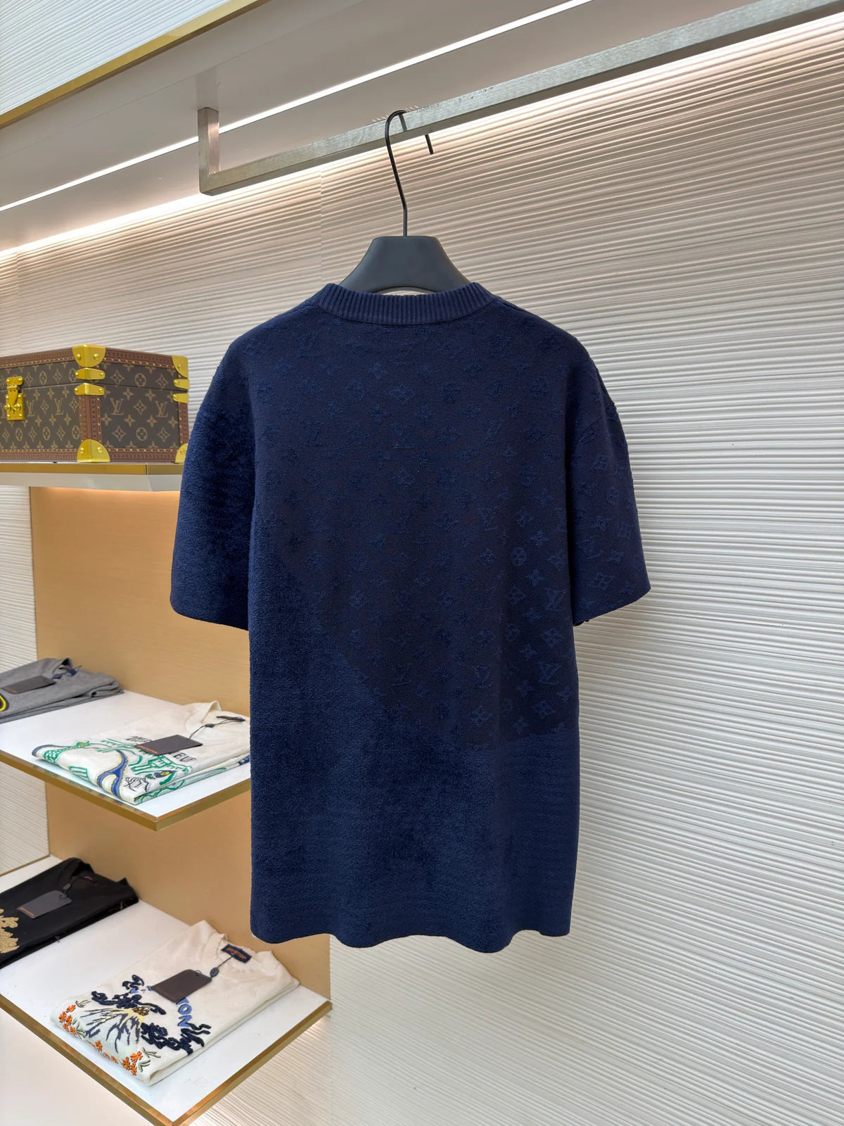 T-SHIRT LV BLEU JACQUARD