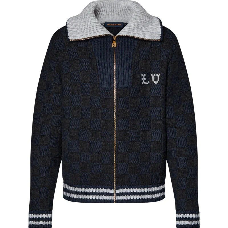 VESTE LV EN MAILLE BLUE