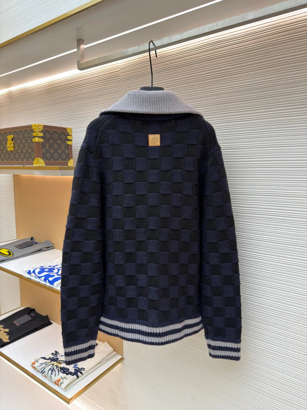 VESTE LV EN MAILLE BLUE