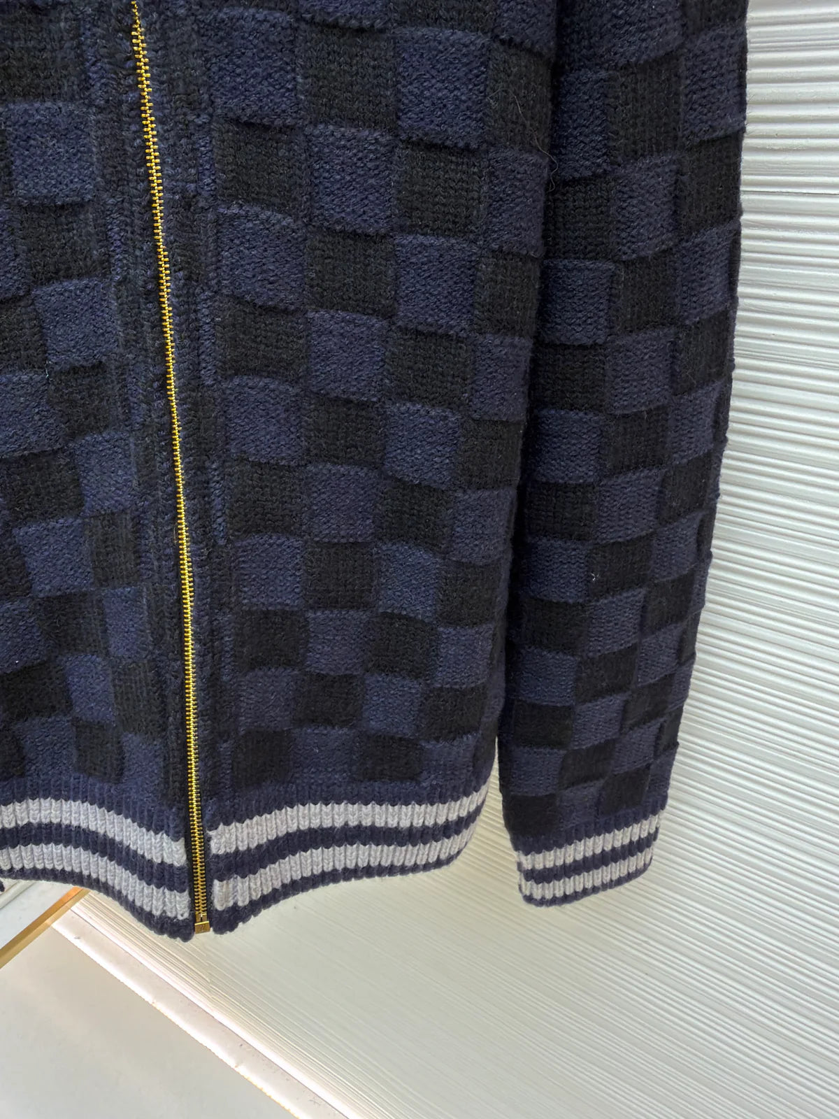 VESTE LV EN MAILLE BLUE